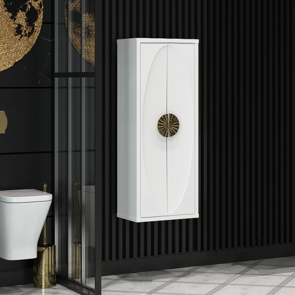 Пенал Opadiris Ибица, подвесной, цвет белый/золото 00-00003630