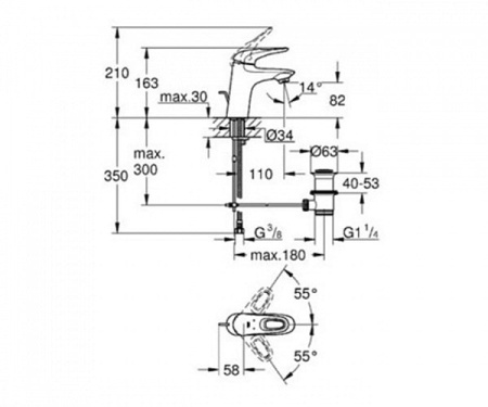 Комплект для ванной комнаты 3В1 Grohe Eurostyle New 124418