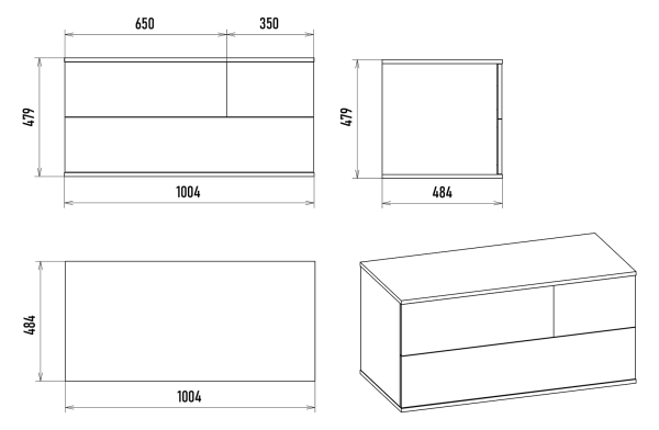 Тумба под раковину Misty Коломбо 100  левая П-Кол-01100-074ПЛ