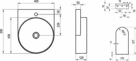 Раковина подвесная Ravak Yard 40 XJX01240002
