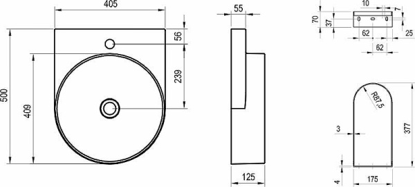 Раковина подвесная Ravak Yard 40 XJX01240002
