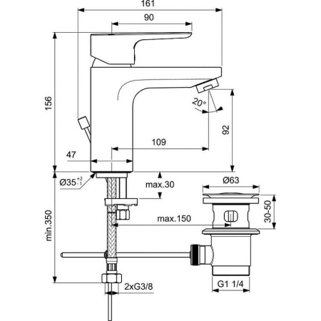 Набор для ванны 3 в 1 Ideal Standard Ceraplan III BD005AA