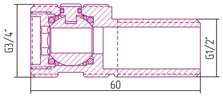 Эксцентрик запорный нар. р. G 1/2" / нар. р. G 3/4" Золото 03-1450-0000