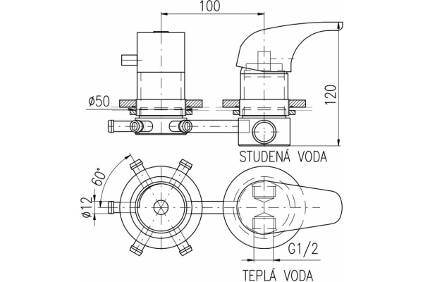 Смеситель встариваемый для ванны Rav Slezak X582