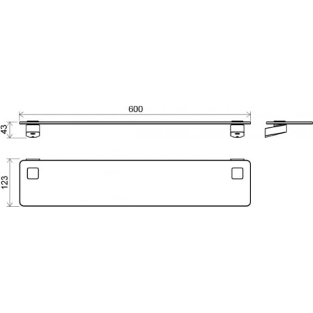 Стеклянная полка Ravak 10° TD500 X07P332