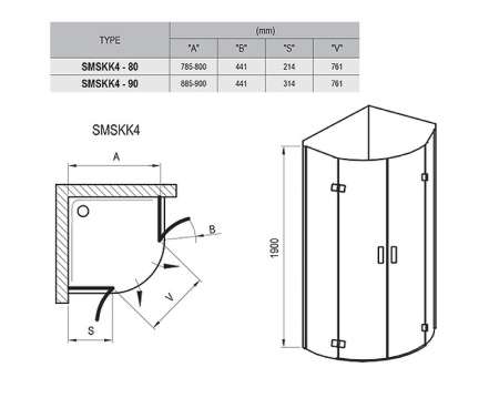 Душевой уголок Ravak Smartline SMSKK4-80 80x80 3S244A00Y1