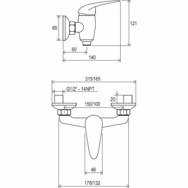 Смеситель для душа Ravak Suzan SN 032.00/150 X070006