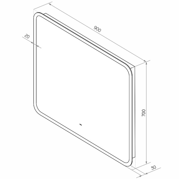 Зеркало с подсветкой (90x70) Continent Isten ЗЛП3789