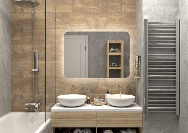 Зеркало с подсветкой Art&Max Ravenna AM-Rav-1000-700-DS-F