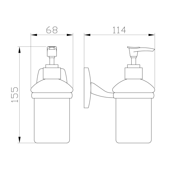 Дозатор мыла WONZON & WOGHAND PORTO, хром WW-1401