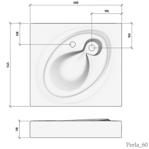 Раковина над стиральной машиной (60х55) Stella Polar Пальмира  SP-00000798