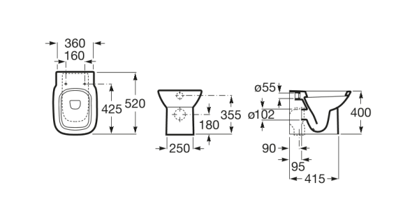 Унитаз приставной Roca Debba  347996000