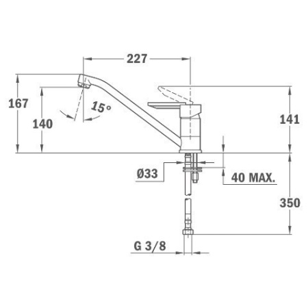 Смеситель однорычажный на кухонную мойку Teka MF2 81911362