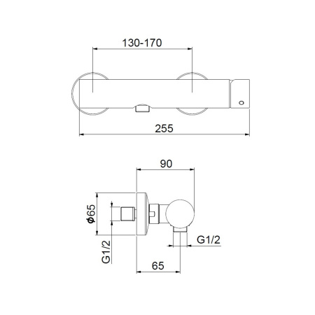 Смеситель для душа Webert ONE-B NB870102560, черный