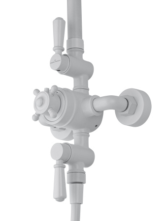 Душевая система с термостатом WONZON & WOGHAND RETRO, белый матовый WW-B3041-MW