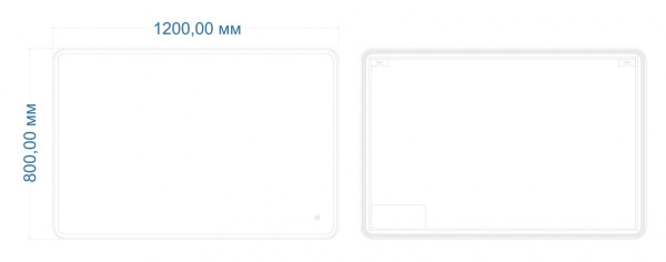 Зеркало с подсветкой и часами Art&Max Parma AM-Par-1200-800-DS-F
