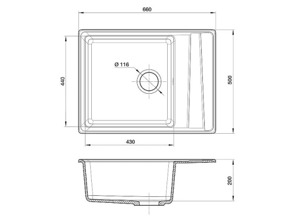 Кухонная мойка GranFest Level 660L, LV-660L топаз