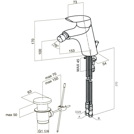 Смеситель для биде Am.Pm Bliss L F5383132