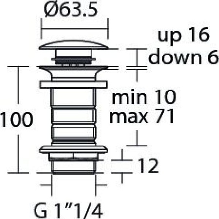 Нажимной донный клапан для раковины Ideal Standard, E1483XG