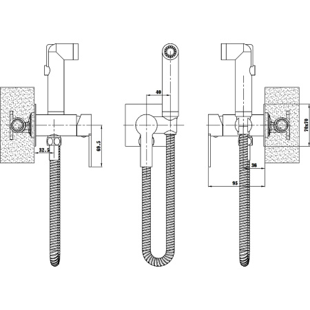Смеситель с гигиеническим душем Esko SMH06 Black