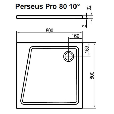 Душевой поддон Ravak 10° Perseus Pro 80x80 XA054401010