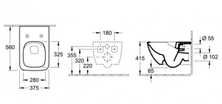 Унитаз подвесной со скрытым ободом Villeroy & Boch Venticello 4611R001