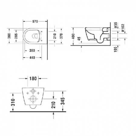 Унитаз подвесной Duravit Rimless 25290900001