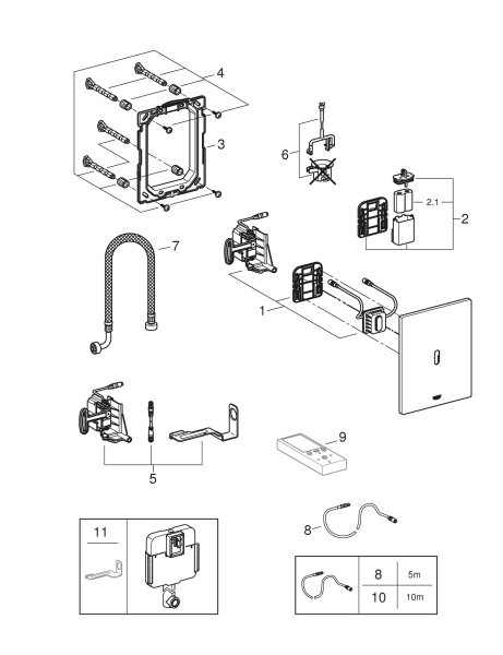 Панель смыва для унитаза GROHE Tectron Bau E 39882KF0
