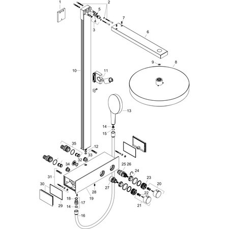 Душевая система с термостатом Hansgrohe Rainfinity Showerpipe 360 1jet 26853000 хром