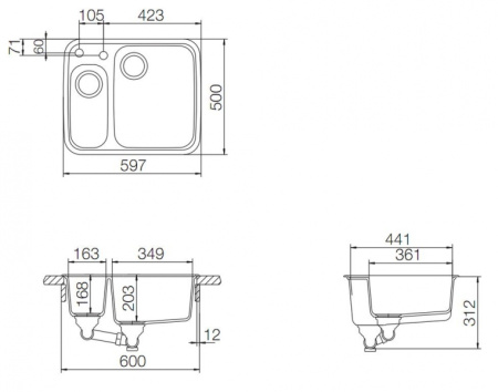 Мойка Reginox Genova R (597х500) Green RX23248