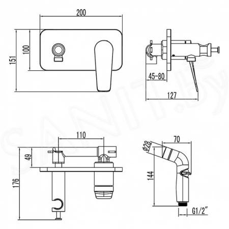 Гигиенический душ Lemark Bronx (LM3720BL)