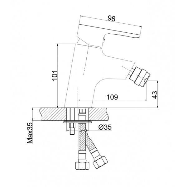 Смеситель для биде Cersanit CERSANIA 63033