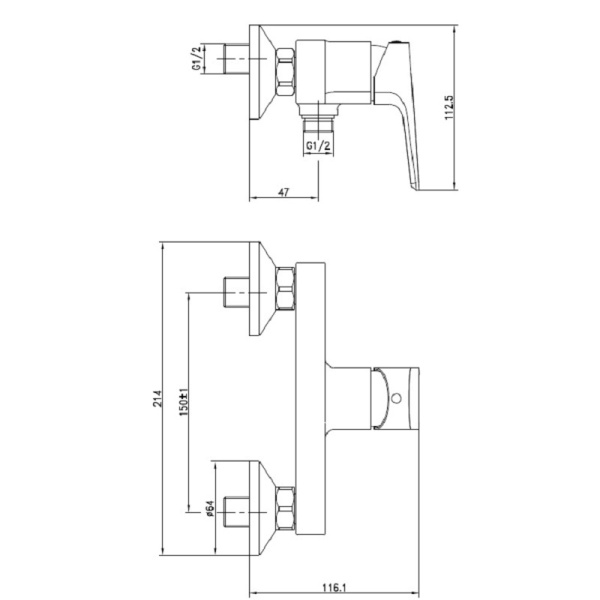 Смеситель для душа Cersanit NATURE 63065 Смеситель для душа Cersanit NATURE 63065