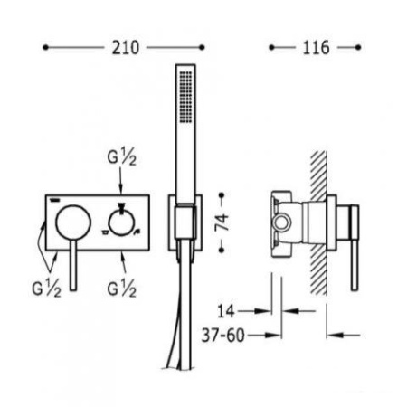 Душевой комплект Tres 3V 21027391