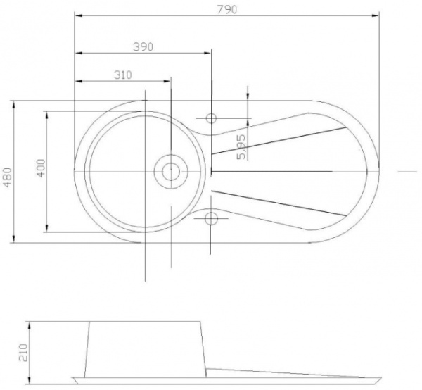 Кухонная мойка Акватон Паола серый 1A714132PA050