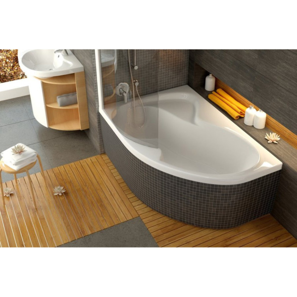 Шторка на ванну (100х150) Ravak Chrome CVSK1 Rosa 160/150 L 7QLS0100Y1 Transparent