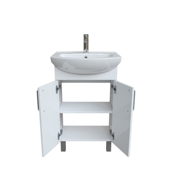 Тумба с умывальником, напольная, белая, 55 см, Optima Home, IDDIS, OPH55WFi95K