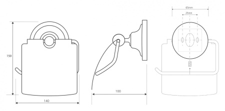 Держатель туалетной бумаги с крышкой Bemeta Retro 144112017