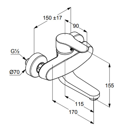 Смеситель для кухни Kludi Objekta 328810575