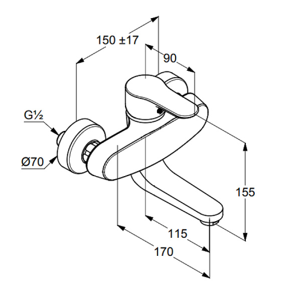 Смеситель для кухни Kludi Objekta 328810575