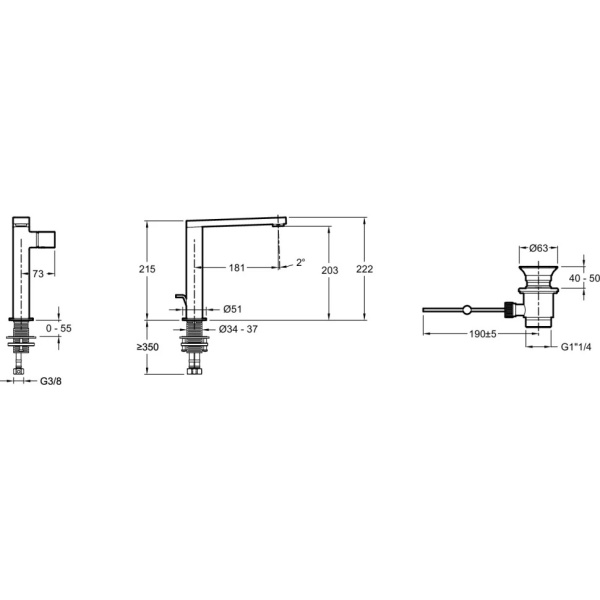 Смеситель для раковины Jacob Delafon Composed E73159-CP