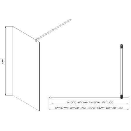 Душевая перегородка Aquatek 140 AQ WIW 14020CH