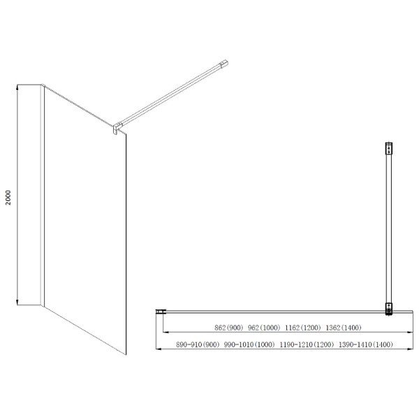 Душевая перегородка Aquatek 140 AQ WIW 14020CH