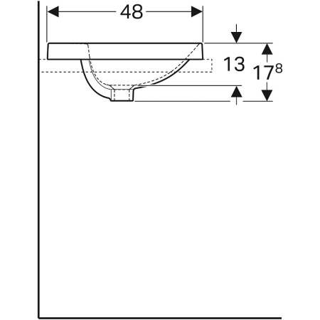 Раковина встраиваемая сверху Geberit VariForm (60x48) 500.726.01.2