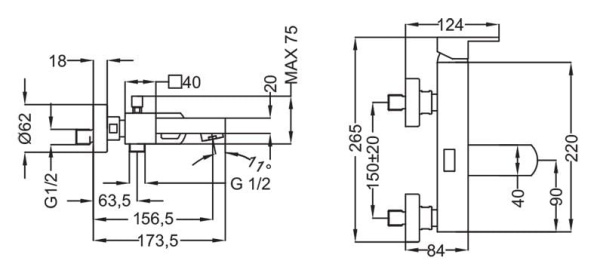 Смеситель для ванны Cezares Levico LEVICO-VM-01-Cr
