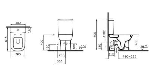 Унитаз с бачком, сиденьем микролифт VITRA S20 9800B003-7205