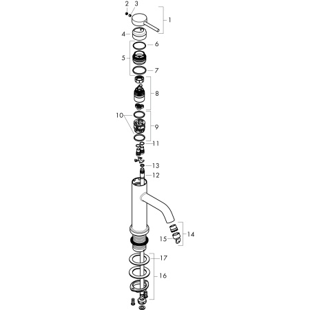 Кран для холодной воды без донного клапана Hansgrohe Tecturis S 73313000 хром