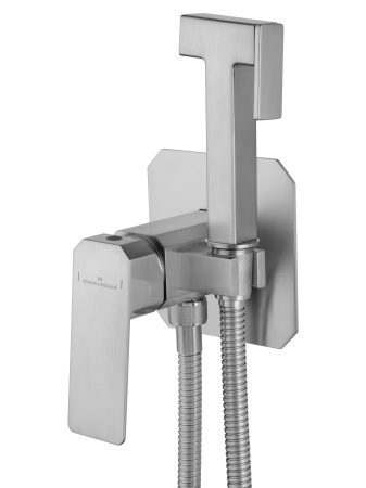 Смеситель с гигиеническим душем встраиваемый WONZON & WOGHAND DIAMOND, брашированный никель WW-88829011-BN