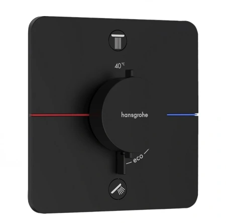 Термостат для душа на 2 потребителя Hansgrohe ShowerSelect Comfort Q 15586670 черный матовый