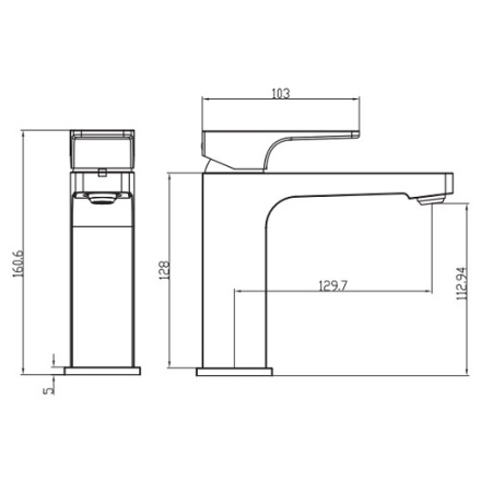 Смеситель для раковины Villeroy & Boch Architectura Square TVW12500400061